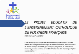 Vignette du projet éducatif de l'enseignement catholique de Polynésie française, en lien avec le lycée professionnel privé catholique don Bosco Tahiti